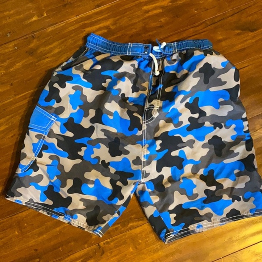 Quad‎ Seven blue camouflage swim suit swim trunks bathing suit